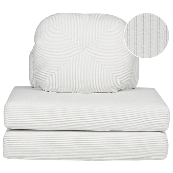 Canapea extensibilă single OLDEN Velur Alb-murdar [2]