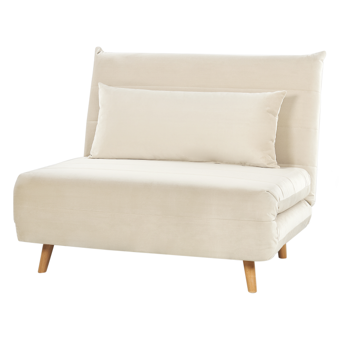 Single sofa bed SETTEN Velvet Light Beige [4]