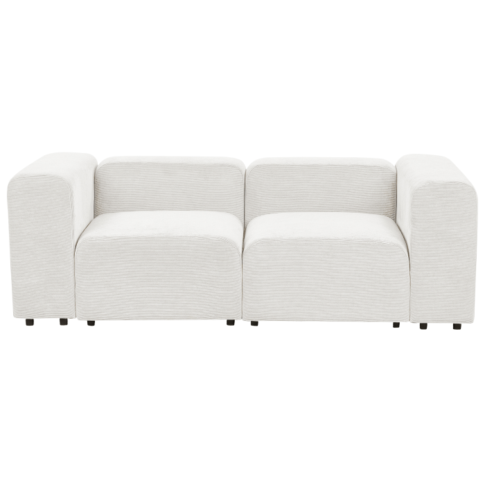 Canapea modulară cu 2 locuri FALSTERBO Velur Alb-murdar [4]