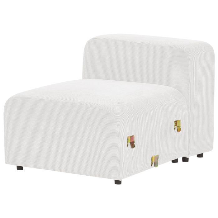 Canapea modulară cu 3 locuri FALSTERBO Velur Alb-murdar [8]