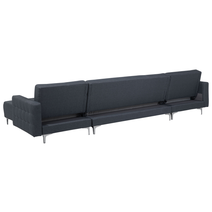 5-seater modular U-shaped sofa bed ABERDEEN Dark Grey with Ottoman [5]