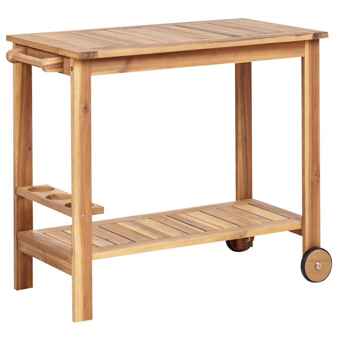 Carucior de grădină pentru băuturi SASSARI II Lemn de acacia certificat Maro deschis [2]