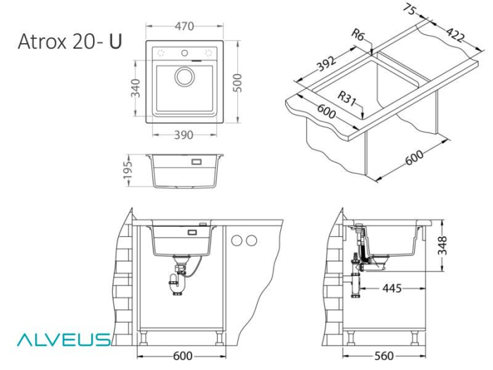 Composite sink Atrox 20 [5]