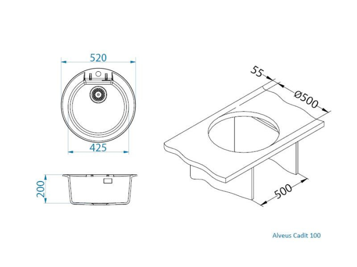 Cadit 100 black composite sink [2]