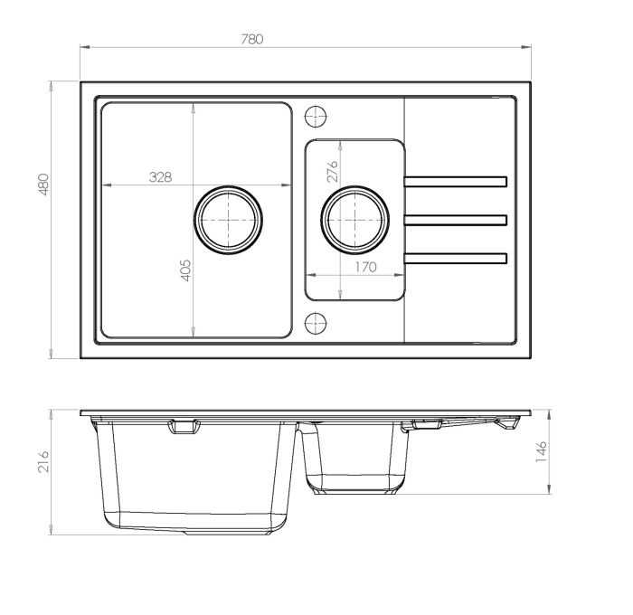 Composite sink Intermezzo 70 [4]
