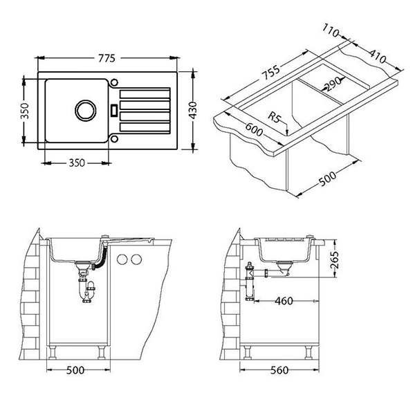 Chiuveta compozit Niagara 30 alb [2]