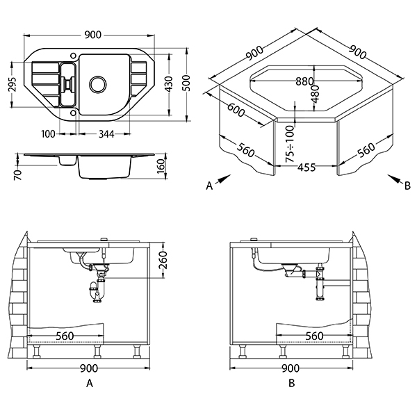Chiuveta compozit Niagara 60 bej [2]