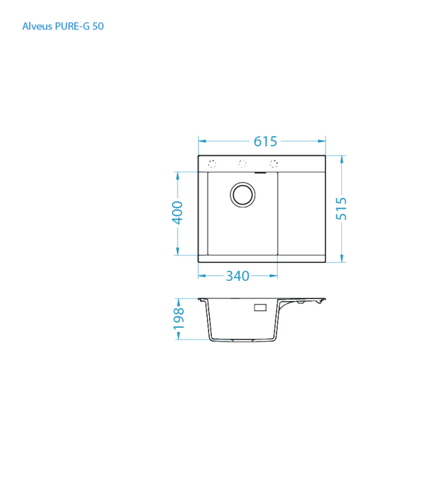 Chiuveta compozit PURE-G 50 DREAPTA [3]