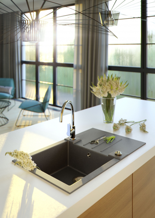 Rock 130 black composite sink [3]
