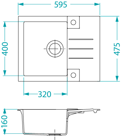 Composite sink Rock 30 white [2]