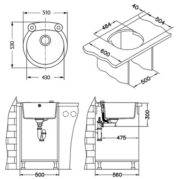 Composite sink Roll 10 black [3]
