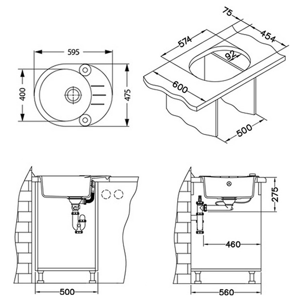 Chiuveta compozit Roll 40 bej [2]