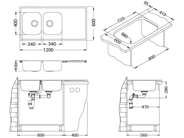Chiuveta inox Classic 100 Pro satin [4]