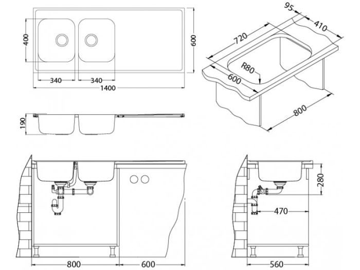 Stainless steel sink Classic 110 Pro satin [5]