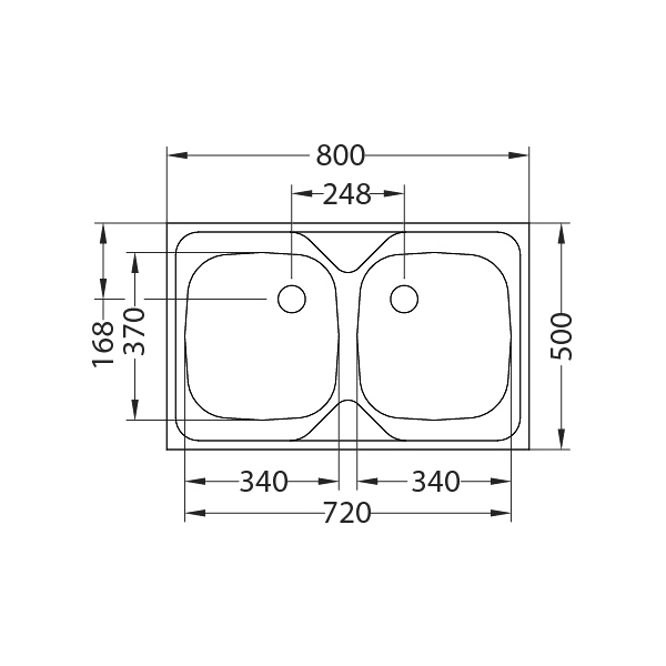 Stainless steel sink Compact 20 satin [2]
