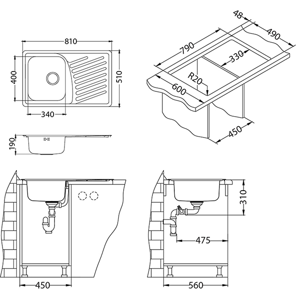 Chiuveta inox Elegant 30 leinen dreapta [3]