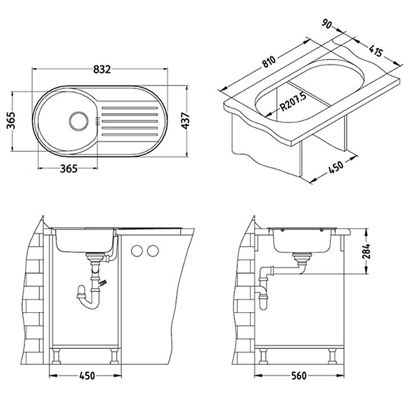 Chiuveta inox Form 40 satin stanga [3]