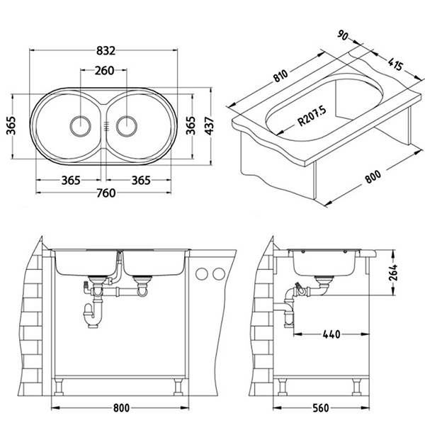 Chiuveta inox Form 50 satin [3]