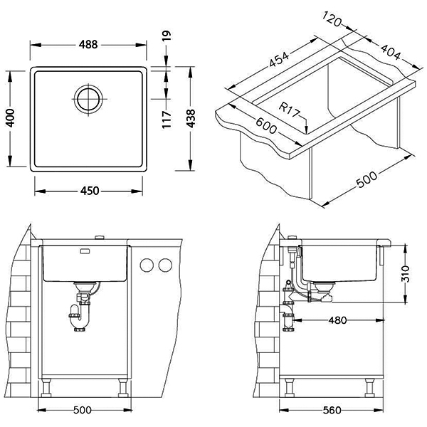 Chiuveta inox Kombino 40 [4]