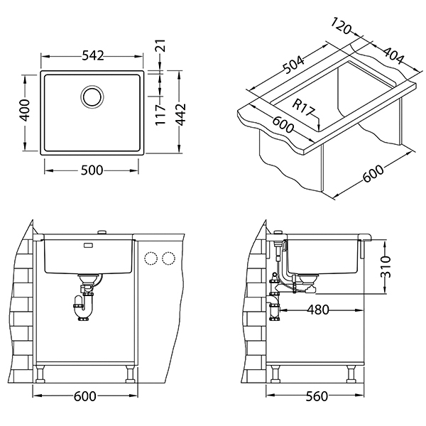 Chiuveta inox Kombino 50 [3]