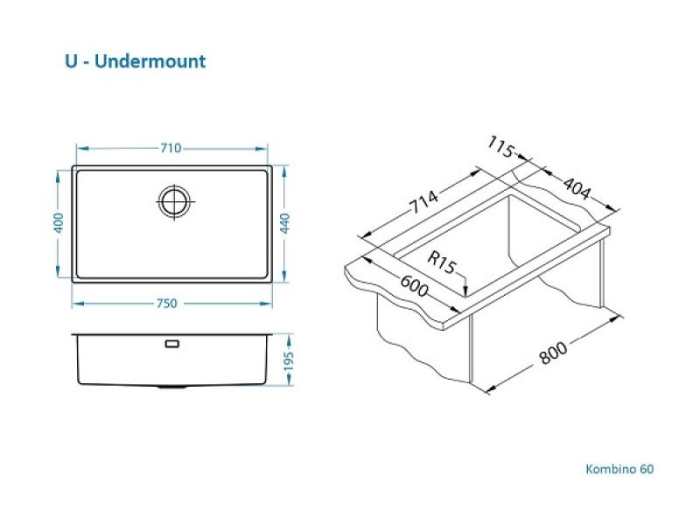Kombino 60 stainless steel sink [5]