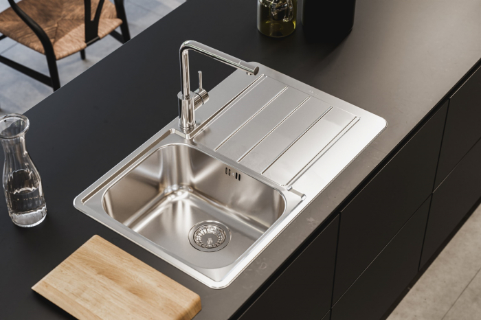 Line 80 Max Leinen stainless steel sink right (All round included) [2]