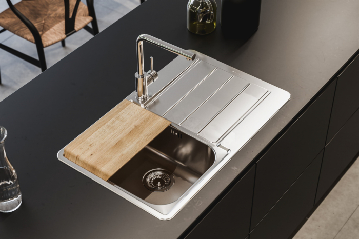 Line 80 Max Leinen stainless steel sink right (All round included) [5]