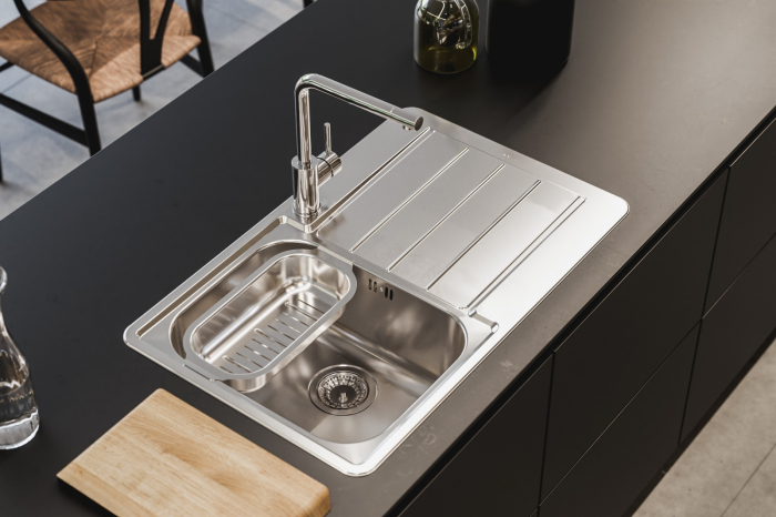 Line 80 Max Leinen stainless steel sink left (All round included) [4]