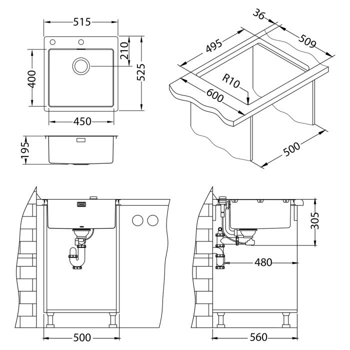 Chiuveta inox Pure 30 [6]