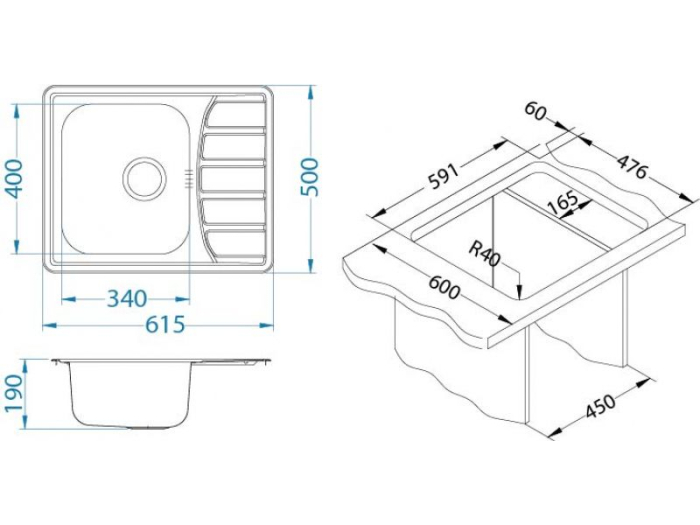 Chiuveta inox Zoom 10 Maxim satin [5]