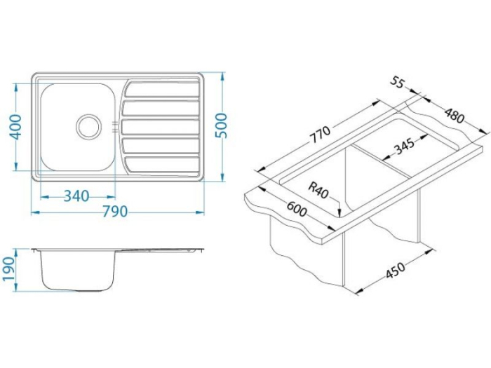 Chiuveta inox Zoom 20 Maxim satin [4]