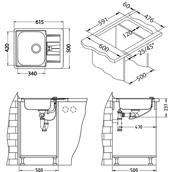 Chiuveta Monarch Line 60 cupru [3]