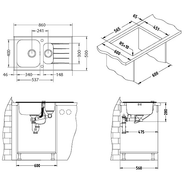 Chiuveta sticla Glassix 20 alb [3]