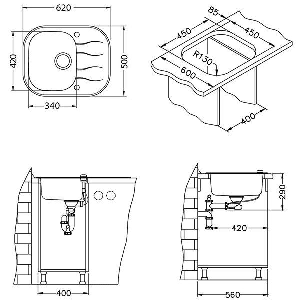 Chiuveta sticla Wave 10 personalizat [2]