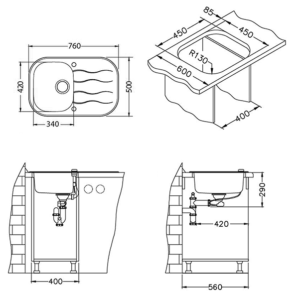 Chiuveta sticla Wave 20 alb [4]