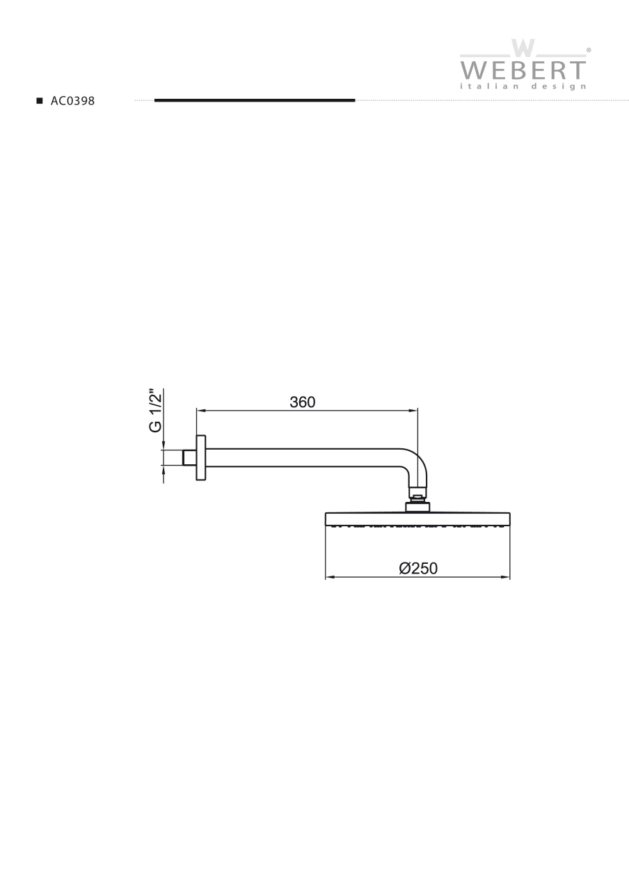 Shower arm with ball joint and shower head. [2]