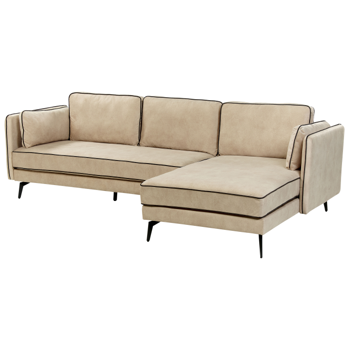 3-Seater Corner Sofa ALTAN Beige Velvet Left [6]