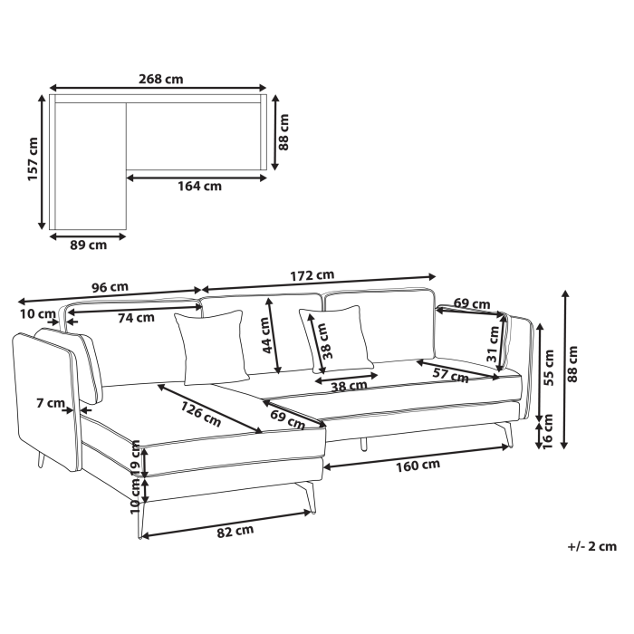 3-seater corner sofa ALTAN Velvet Light grey Right [3]