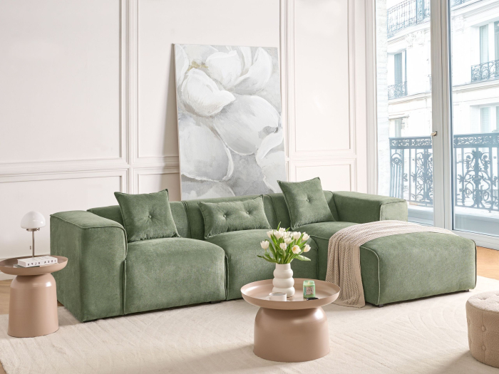 DOLVA 3-seater corner sofa Dark green left [1]