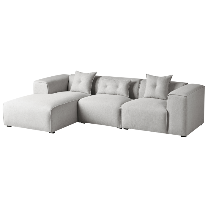 DOLVA 3-seater corner sofa Light grey Right [4]
