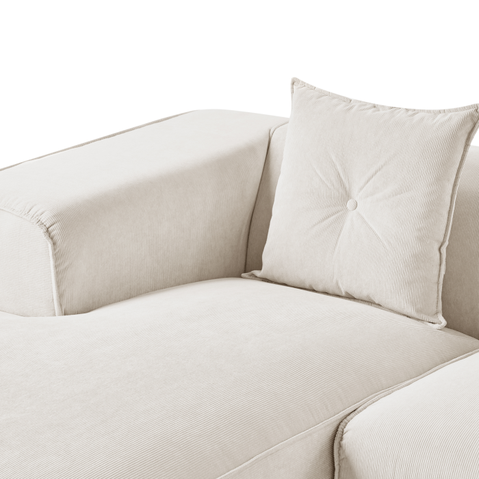 3-seater corner sofa DOLVA Off-white Velour Right [8]