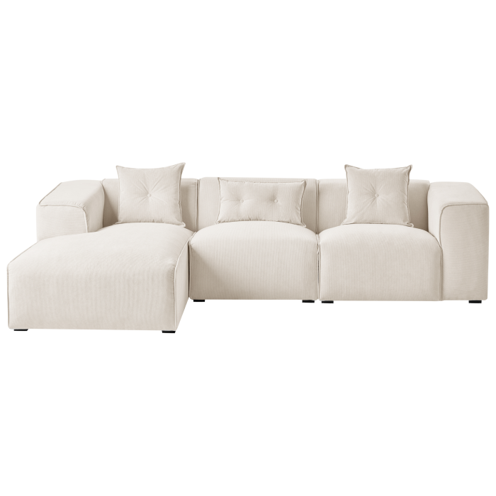 3-seater corner sofa DOLVA Off-white Velour Right [4]
