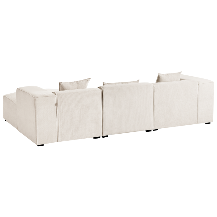 3-seater corner sofa DOLVA Off-white velvet Left [6]