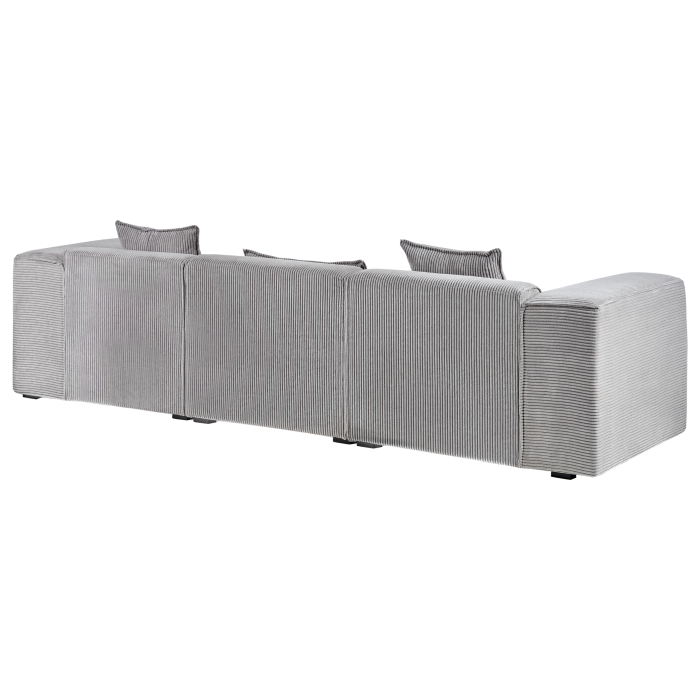 DOLVA 3-seater corner sofa Velour Light Grey Left [6]