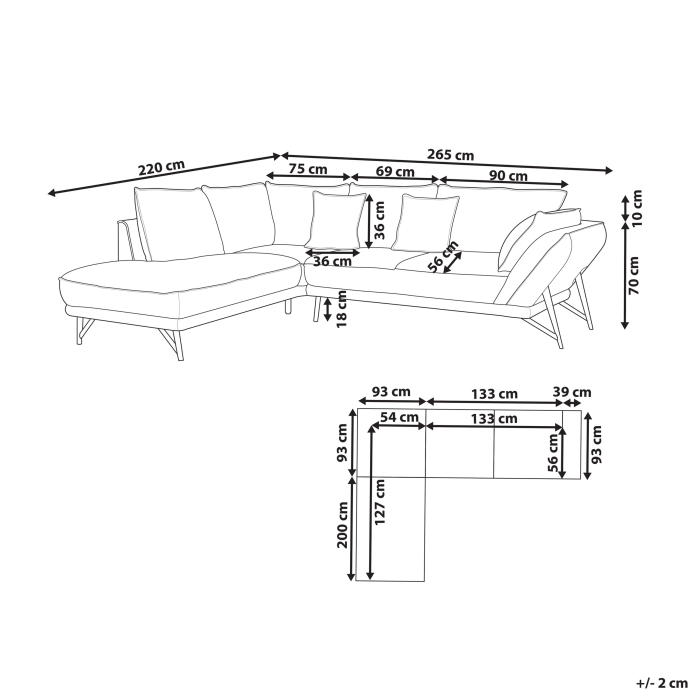 3-seater corner sofa ELGA Light grey Right [3]