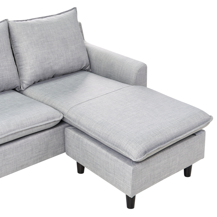 Colțar cu 3 locuri ELVENES  Gri deschis Stânga [7]