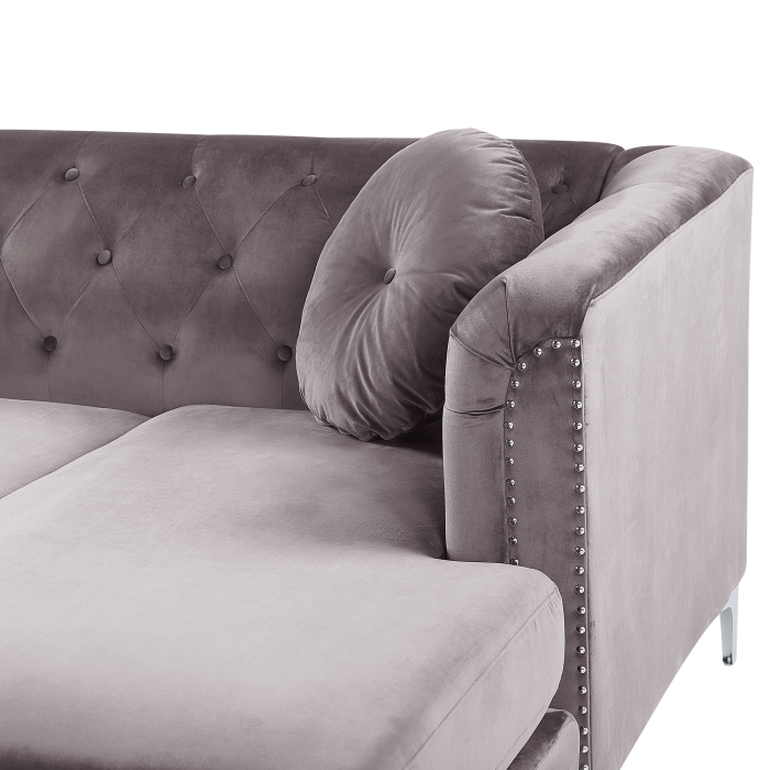 3-seater corner sofa FLEN Velvet Grey Left [6]