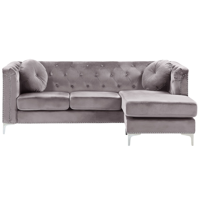 3-seater corner sofa FLEN Velvet Grey Left [2]