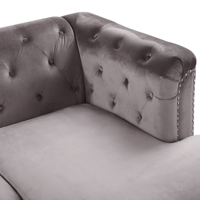 3-seater corner sofa FLEN Velvet Grey Left [7]