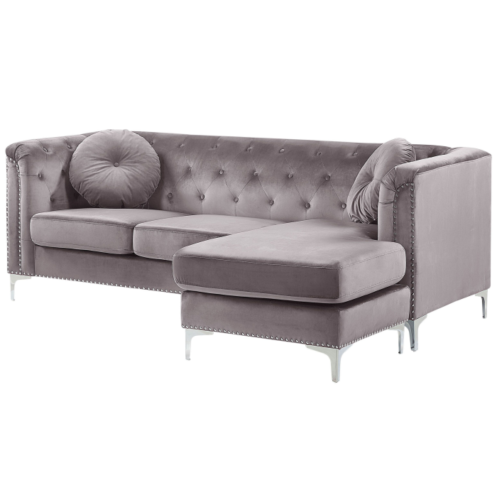 3-seater corner sofa FLEN Velvet Grey Left [4]
